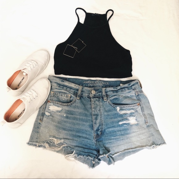 High Waisted Jean Shorts - Picture 1 of 2